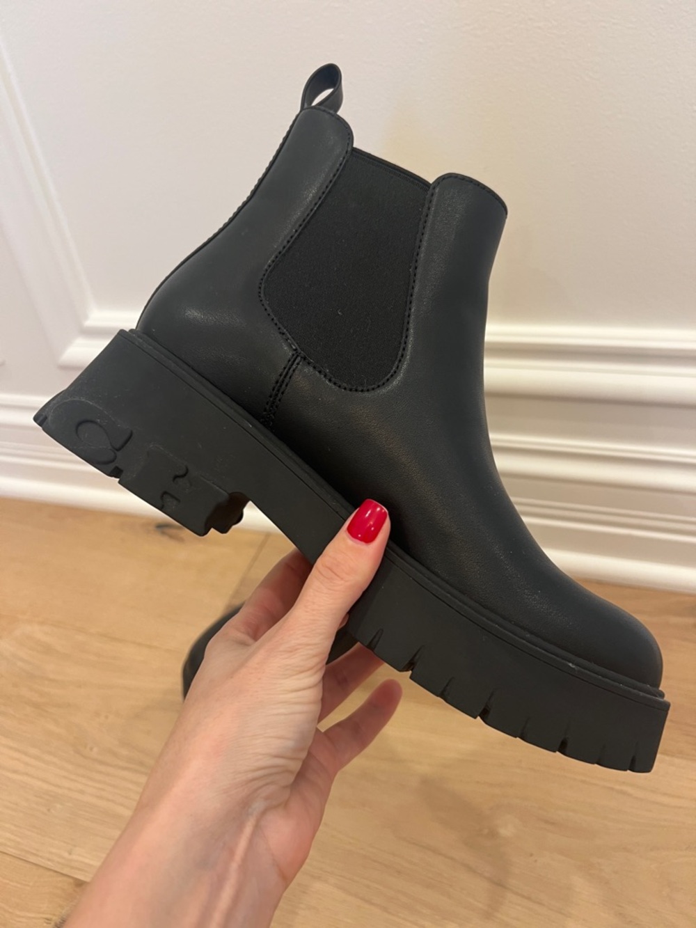 Womens Black Coach Chelsea Platform Boots - Picture 5 of 17